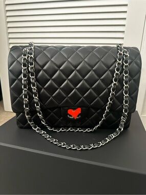 Lambskin leather handbag